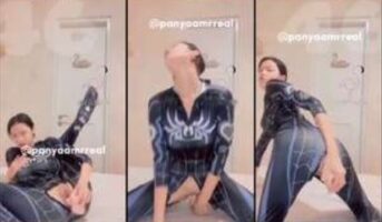 Si Dedek Panya Cosplay Black Spiderman Omek Dildo Nungging