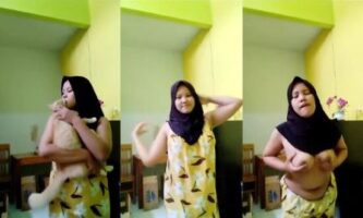 ABG Jilbab Toge Daster Kuning Colmek Ngangkang Viral